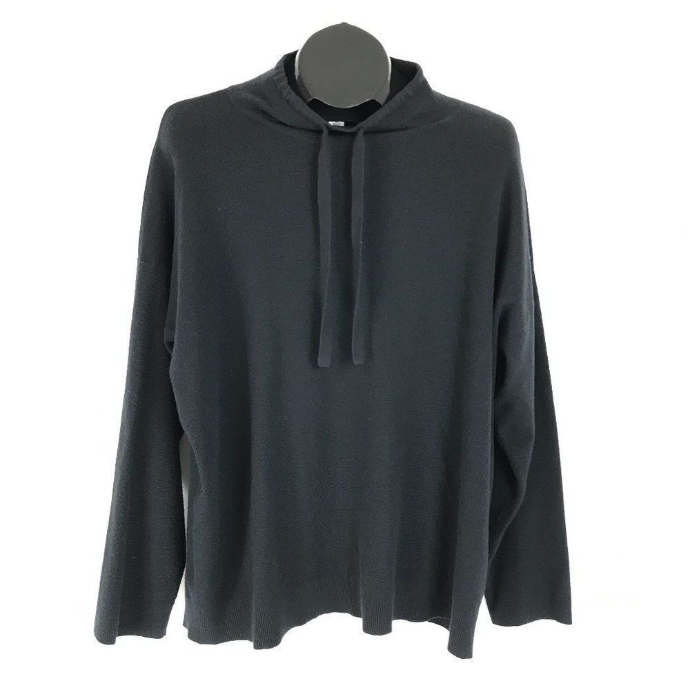 Ava & Viv Mock Neck Pullover Sweater Women's 2X Black Stretch Knit Drawstring